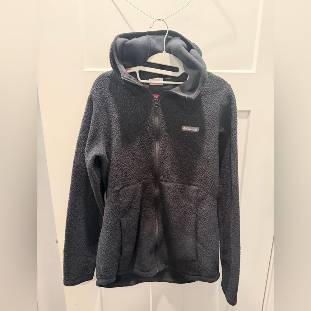 Columbia Black Full Zip Fleece Hoodie Jacket Women’s Medium